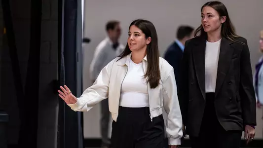 March 31, 2026, Evanston, IL: A press conference is held to introduce Northwestern Women’s Basketball’s 7th Head Coach at Welsh-Ryan Arena in Evanston, IL on Tuesday, March 31, 2026. (Photo by Ryan Kuttler/Northwestern Athletics)