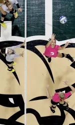 @Ohio_Volleyball Sweeps Akron On 'Dig Pink' Night Image