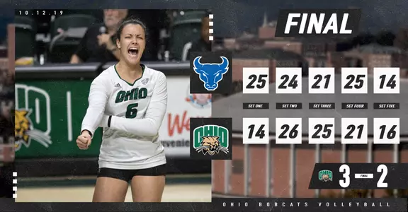 Ohio Volleyball Defeats Buffalo, 3-2 Image
