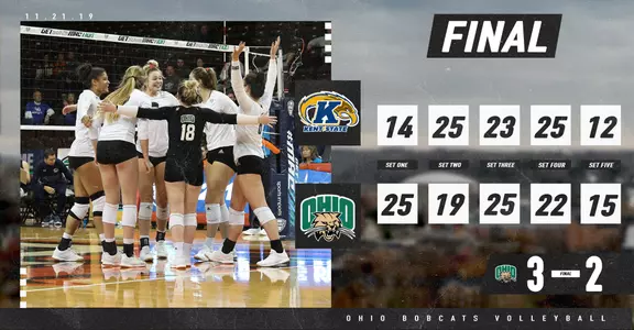 Ohio Volleyball Advances to Quarterfinals of MAC Tournament After 3-2 Win Over Kent State Image