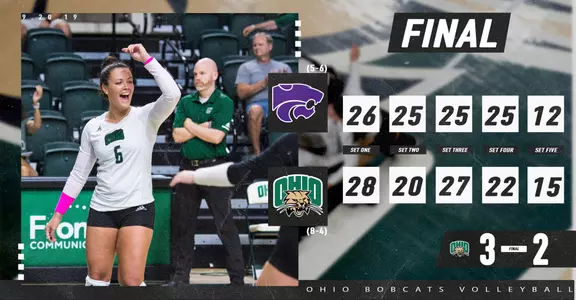 Giacomazzi Sets Ohio Volleyball Record with 74 Assists in 3-2 Win Over Kansas State Image