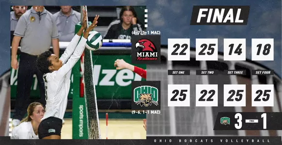 Ohio Volleyball Takes Down Miami, 3-1 Image