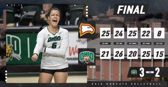 Ohio Volleyball Defeats Winthrop, 3-2 Image