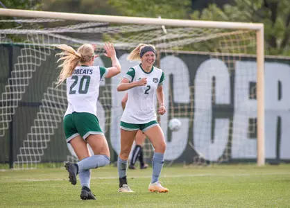 ohio soccer celebrates scoring a goal