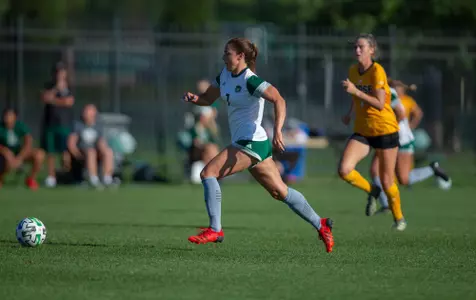 Ohio soccer player runs down the field