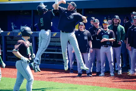 Alec Patino Celebrates Homer Run at Toledo, 2023