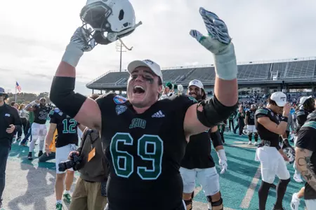 Parker Titsworth celebrating 2023 Myrtle Beach Bowl victory