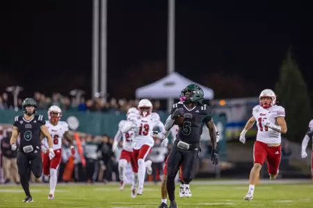 Sieh Bangura returning a kickoff for a touchdown vs. Miami (Ohio) | November. 4, 2025