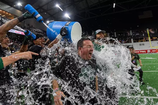 John Hauser following Ohio's 17-10 victory over UNLV at the 2025 Scooter's Coffee Frisco Bowl | Dec. 23, 2025
