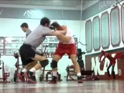 wrestling pink matches vs. Pitt & Nebraska Sunday, Nov. 21