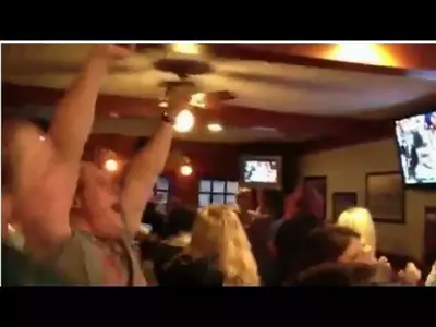Fans on campus cheer for Buford’s gamewinner vs. Michigan State