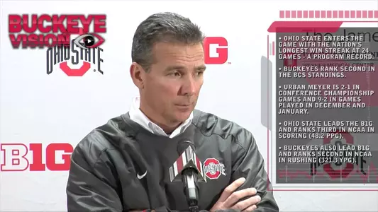 Urban Meyer, Ryan Shazier Preview B1G Championship Game