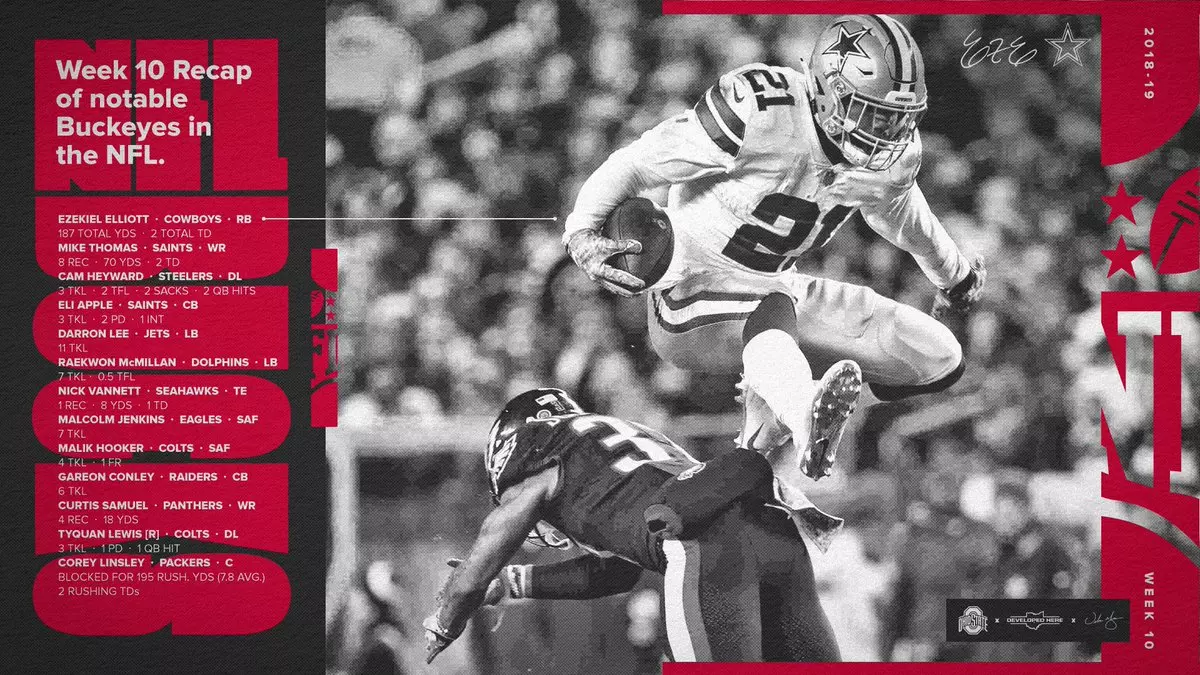 Week 10 Recap of Notable Buckeyes in the NFL 2018-19