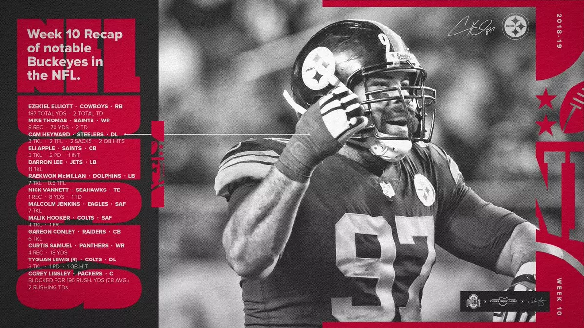 Week 10 Recap of Notable Buckeyes in the NFL 2018-19