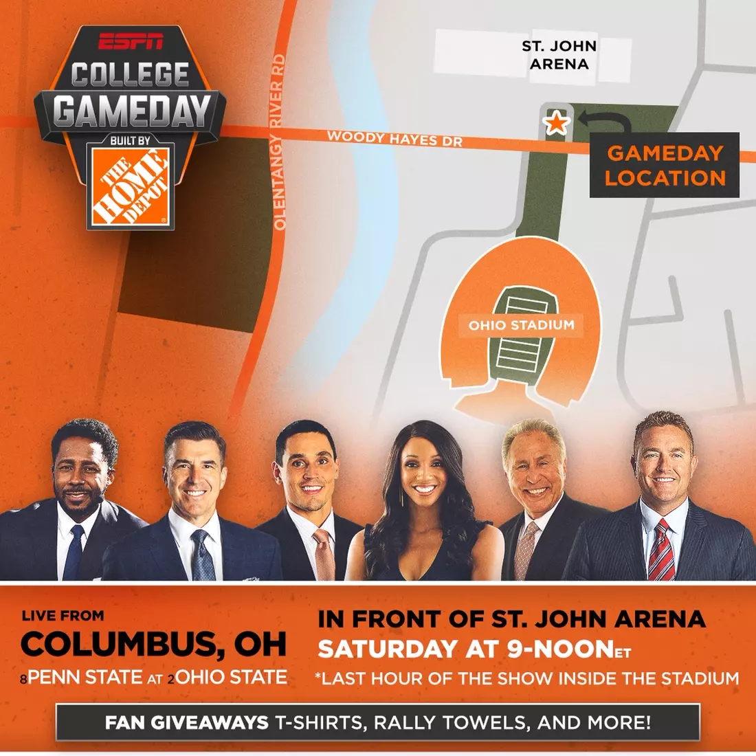 Unprecedented Three National Pregame Shows on Site for OSU-PSU