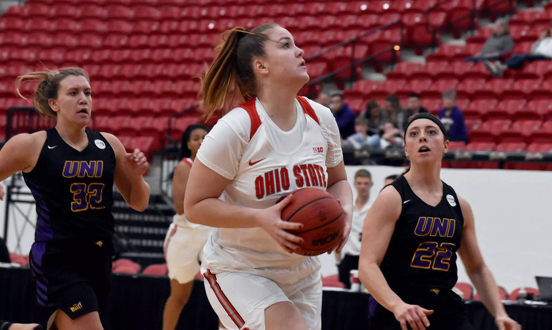 Sheldon Doubles Up as Buckeyes Beat Northern Iowa 64-46