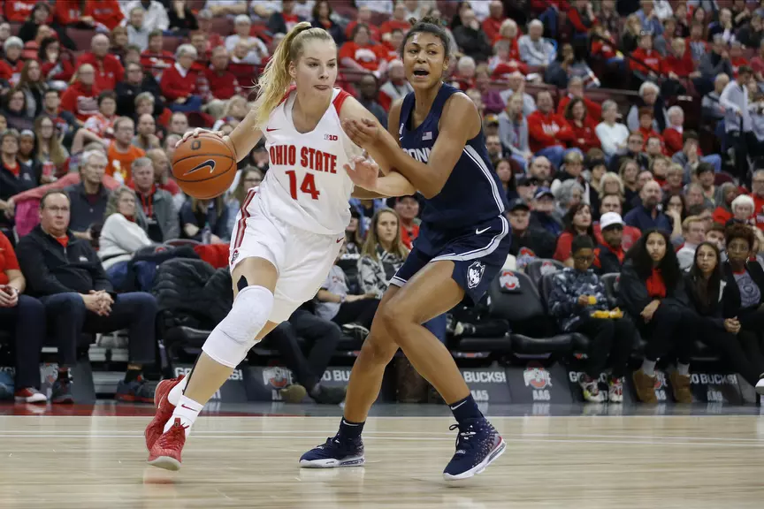 Buckeyes Fall Just Short to No. 4 UConn 73-62