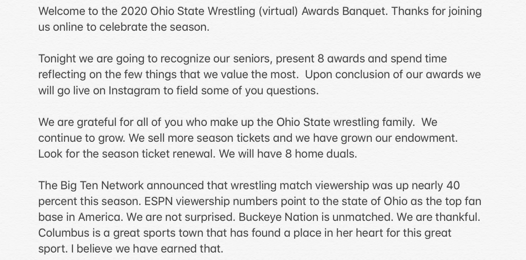 2019-20 Ohio State Wrestling – A Season That Won’t Be Forgotten