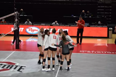 No. 9 Buckeyes Get Past Wolverines in Four Sets