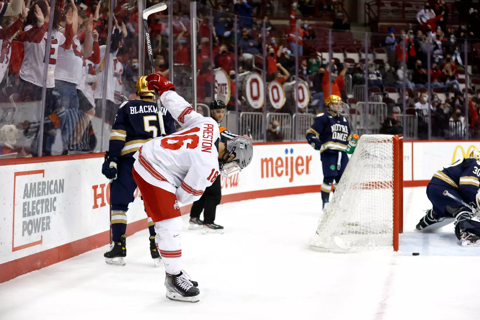 Preston’s Hat Trick Leads Buckeyes Past Notre Dame