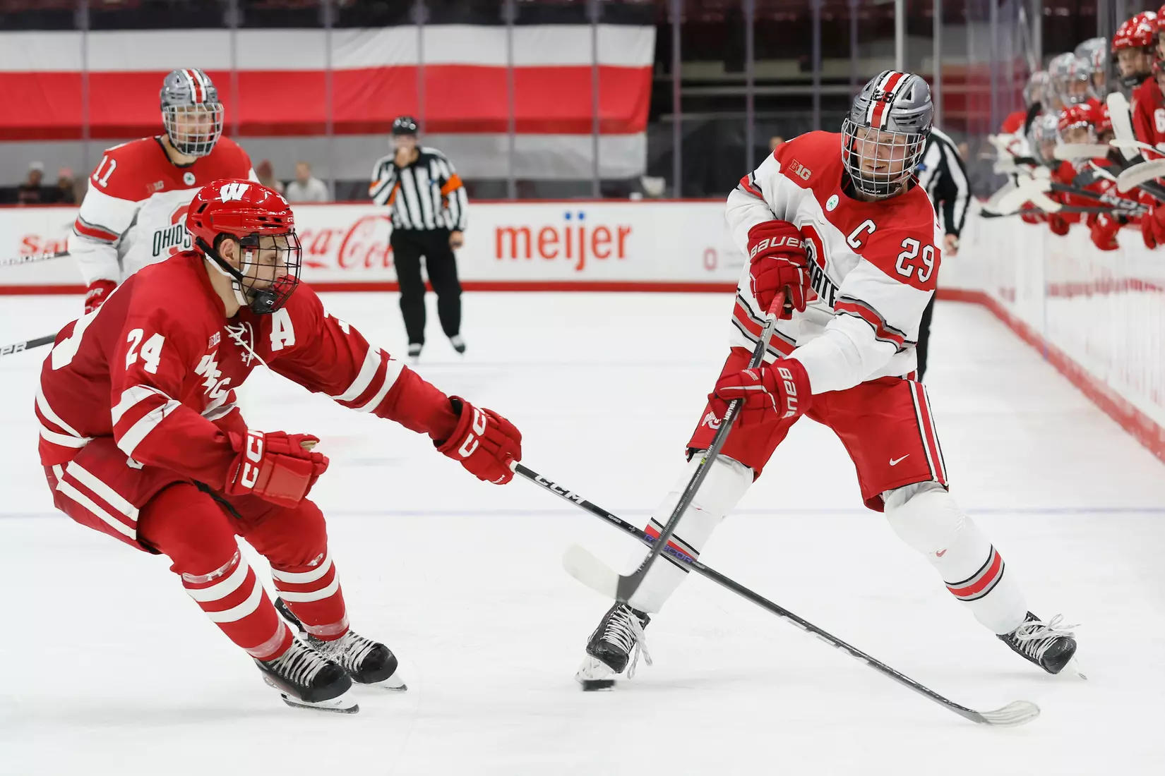 No. 14 Buckeyes Down Badgers 3-1 in B1G and Home Opener