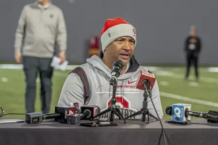 Coach Walton and Ohio State Secondary Unit Talk to the Media Following Spring Practice