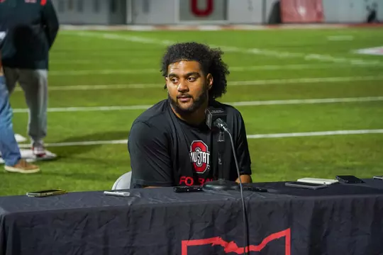 J.T. Tuimoloau at Football Media Availability