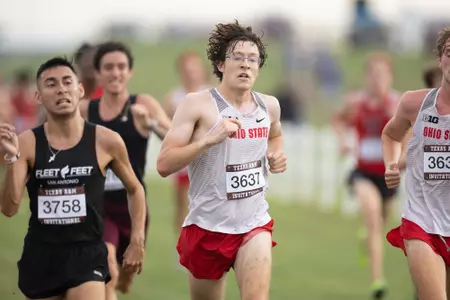 COLLEGE STATION, TX - October 13, 2023 - Ohio State Cross Country Team in College Station, TX. Photo By Evan Pilat/