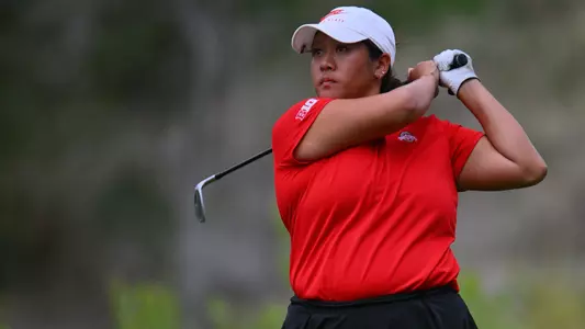 ALBUQUERQUE, NEW MEXICO - SEPTEMBER 11:  Kailie Vongsaga competes in the 2023 Branch Law Firm/Dick McGuire Invitational at the UNM Championship Course on September 11, 2023 in Albuquerque, New Mexico.  (Photo by Sam Wasson for Ohio State University Athletics)