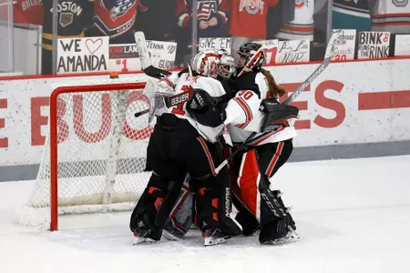 WHKY Goalie celebration
