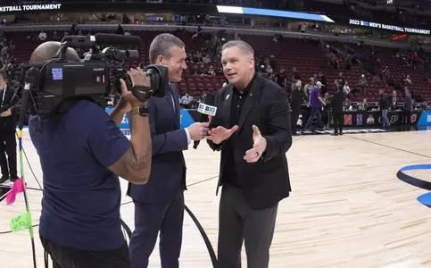 Chris Holtmann talks to BTN follow a Big Ten Tournament game victory