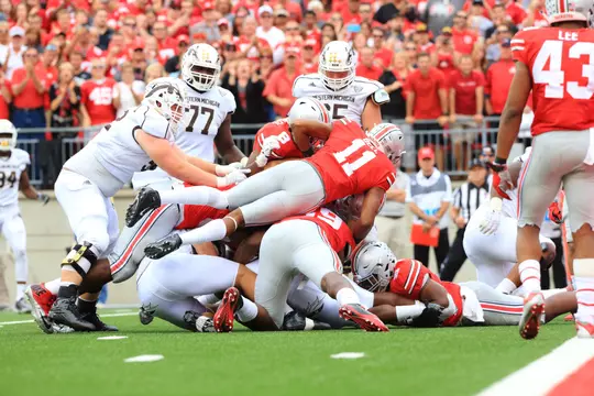 The Ohio State University Football team defeat Western Michigan University, 38-12. Columbus, OH. September 26, 2015
Photo by; Walt Middleton