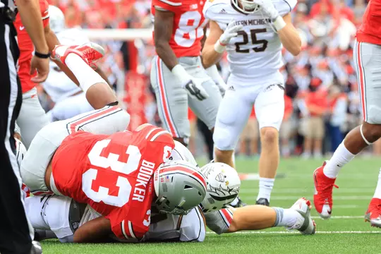 The Ohio State University Football team defeat Western Michigan University, 38-12. Columbus, OH. September 26, 2015
Photo by; Walt Middleton