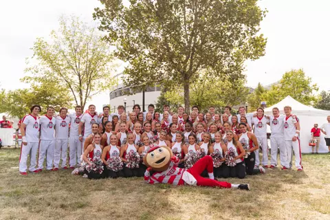 Ohio State Cheer and Brutus 2023