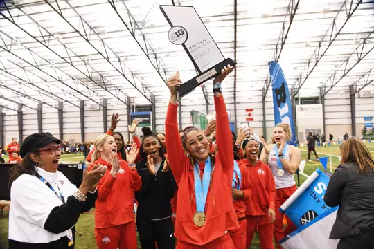 GENEVA, OHIO - FEBUARY 29: Ohio State athletes compete in the Big 10 Indoor Track and Field Championships at Spire Institute on Febuary 29, 2020 in Geneva, Ohio. (Photo by Jason Miller/Ohio State)
