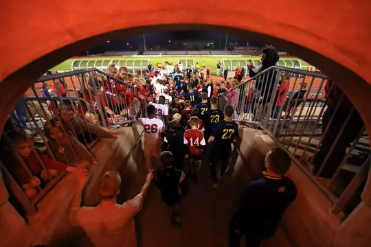 The Ohio State University men's soccer team finish the regular season with a win against Michigan 3-1 and as the regular season champions. Columbus, OH. Jesse Owens Stadium. November 4, 2015