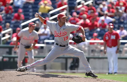 Nebraska beat Ohio State 7-6 during the opening round game of the Big Ten Tournament at TD Ameritrade Park in Omaha, Neb. on May 21, 2014. (Photo by Michelle Bishop)