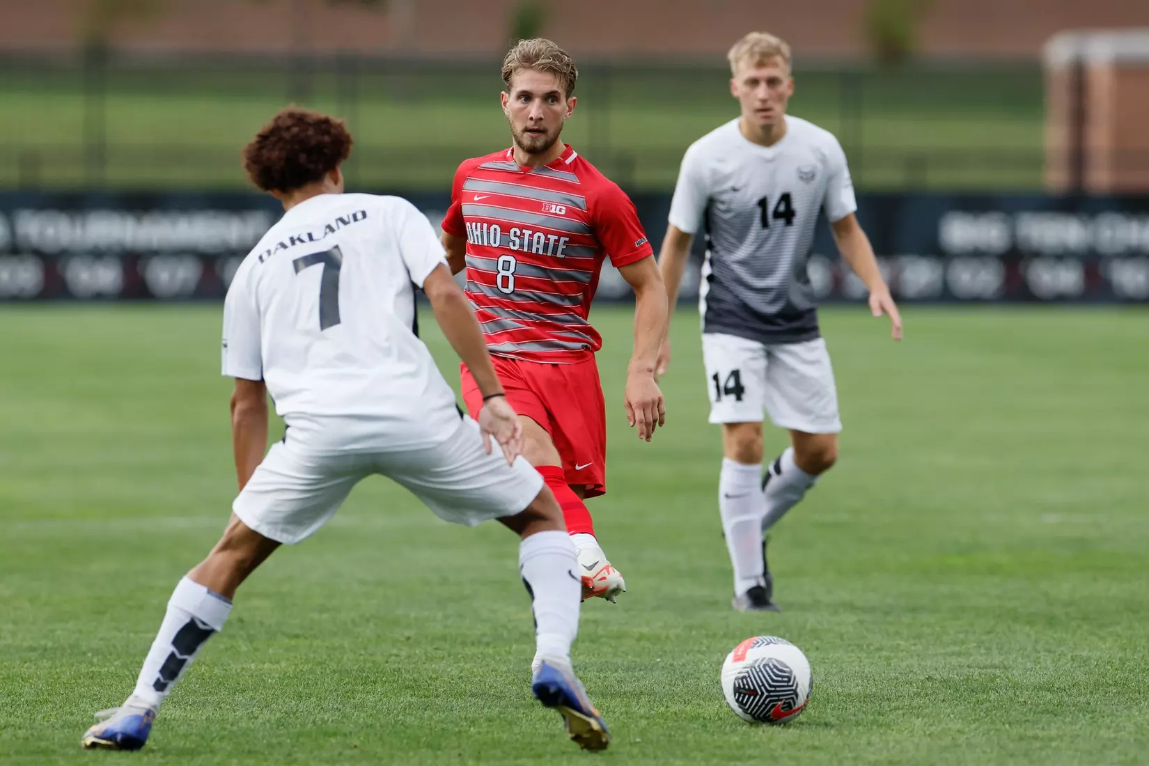 Ohio State men's soccer vs. Oakland Tuesday, Aug. 15, 2023, in Columbus, Ohio. (Photo/Jay LaPrete)