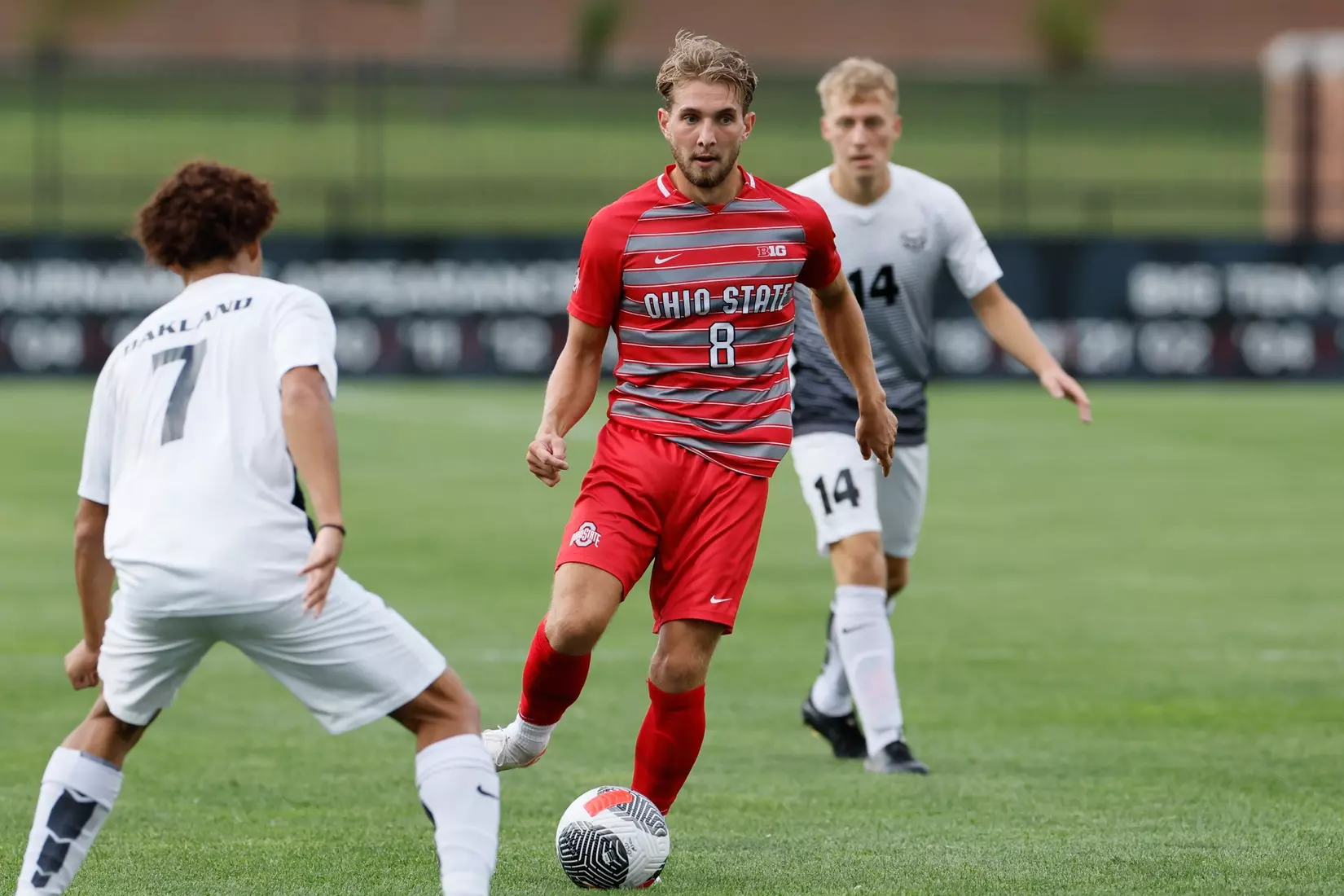 Ohio State men's soccer vs. Oakland Tuesday, Aug. 15, 2023, in Columbus, Ohio. (Photo/Jay LaPrete)
