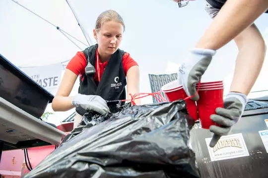 19_779512
Melina Mallory sorting recycling after a home football game as part of Ohio State Zero Waste. Photographed for Football Experiences story
Ohio Stadium
Sept_07_2019
Logan Wallace
The Ohio State University
Signature Gallery Campus Life
