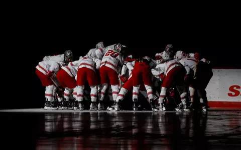 Men's Hockey Pregame Huddle