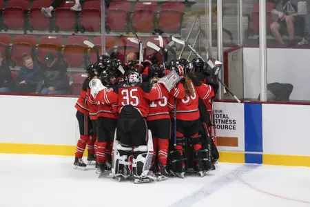 Ohio State women's hockey team celebrates win over Colgate