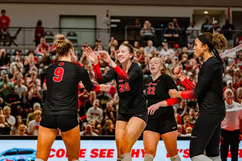 Women's Volleyball Group Celebration