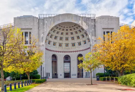 COLUMBUS, OH/USA - OCTOBER 21, 2017: Rotunda entrance to Ohio Stadium on the campus of The Ohio State University.