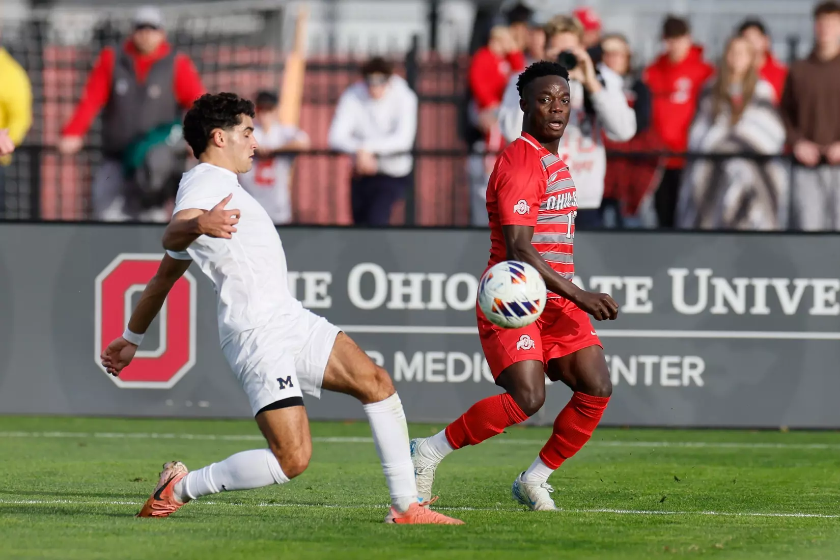 Ohio State men's soccer vs. Michigan in the Big 10 Championship Sunday, Nov. 17, 2024, in Columbus, Ohio. (Photo/Jay LaPrete)