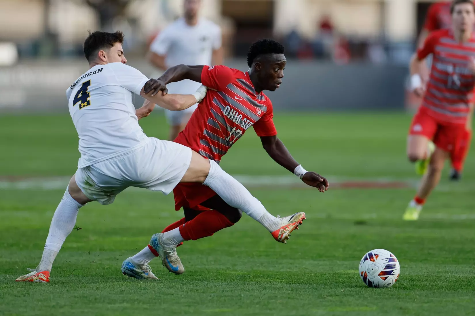 Ohio State men's soccer vs. Michigan in the Big 10 Championship Sunday, Nov. 17, 2024, in Columbus, Ohio. (Photo/Jay LaPrete)