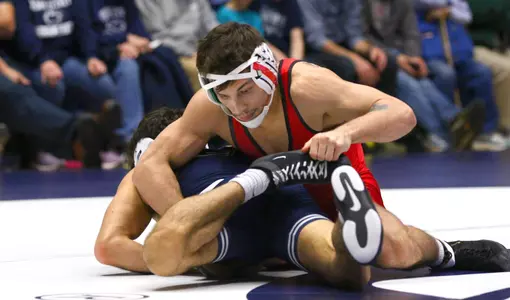 No. 6 Ohio State wrestling against No. 1 Penn State at Rec Hall at University Park, Pa., on Feb. 2, 2024.    Photo/Craig Houtz