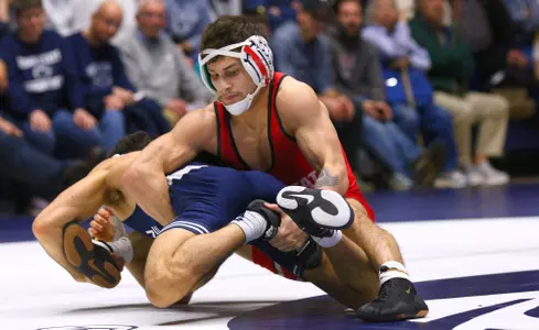 No. 6 Ohio State wrestling against No. 1 Penn State at Rec Hall at University Park, Pa., on Feb. 2, 2024.    Photo/Craig Houtz