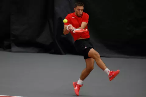Ohio State men's tennis vs. Virginia Friday, Feb. 2, 2024, in Columbus, Ohio. (Photo/Jay LaPrete)