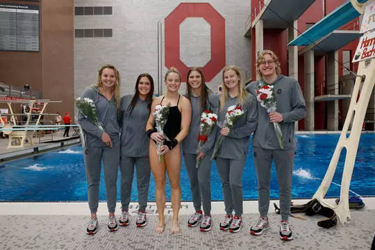 Ohio State swim and dive vs. Pitt Friday, Feb. 2, 2024, in Columbus, Ohio. (Photo/Jay LaPrete)
